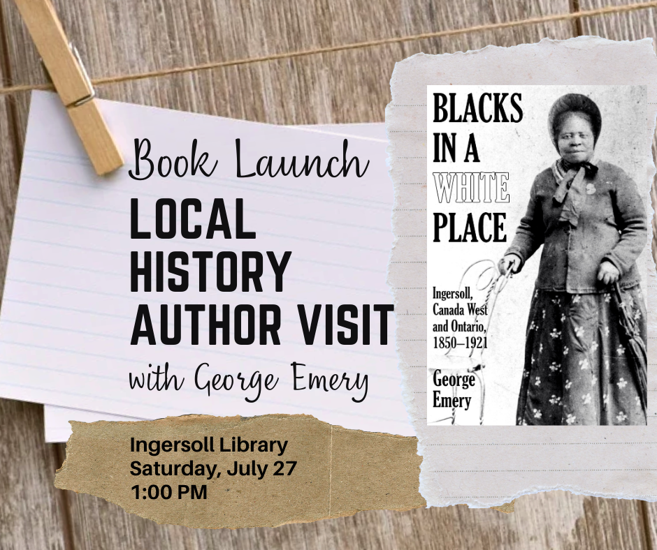 Book Launch poster for "Blacks in a White Place"