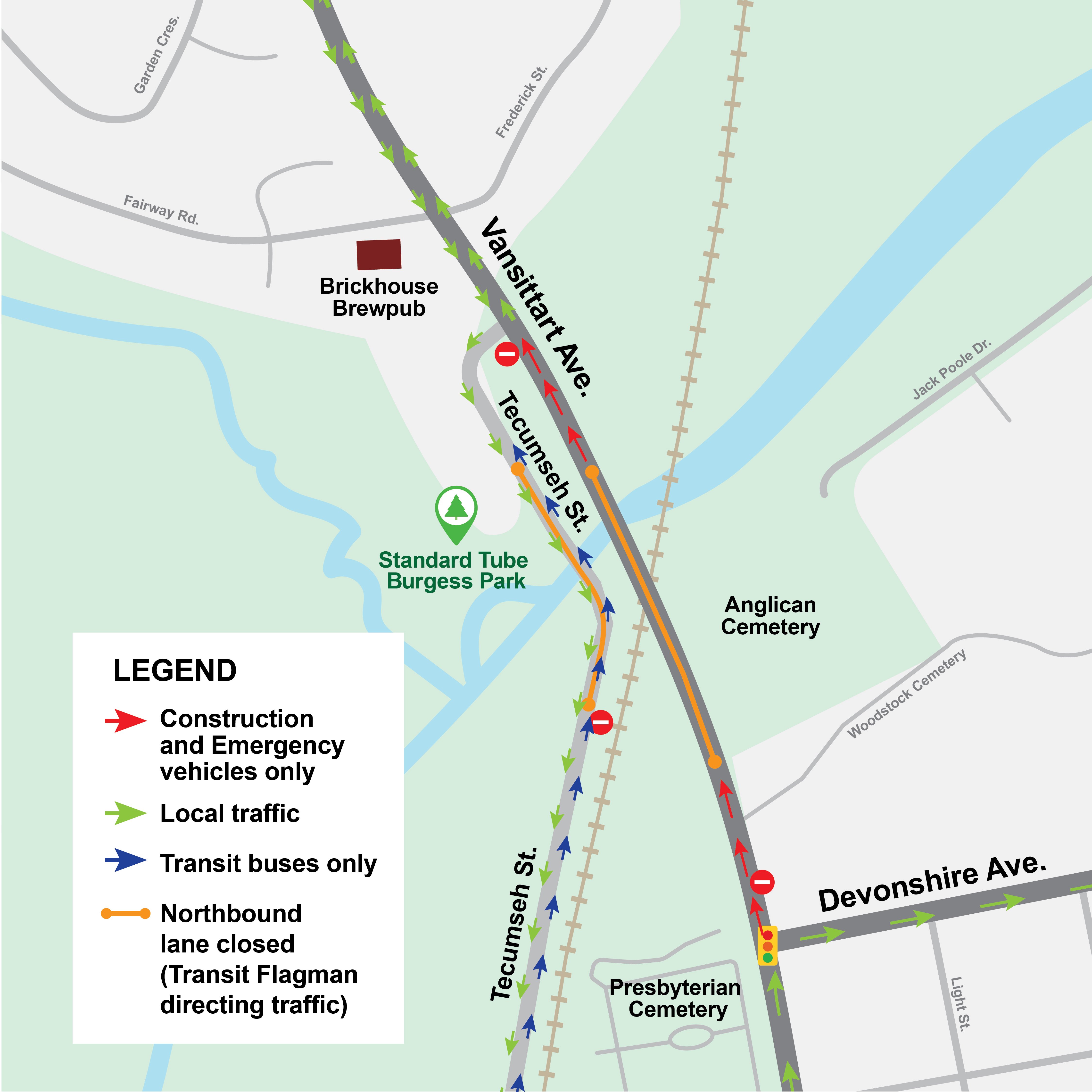 Oxford Road 59 bridge detour route - November deck pours