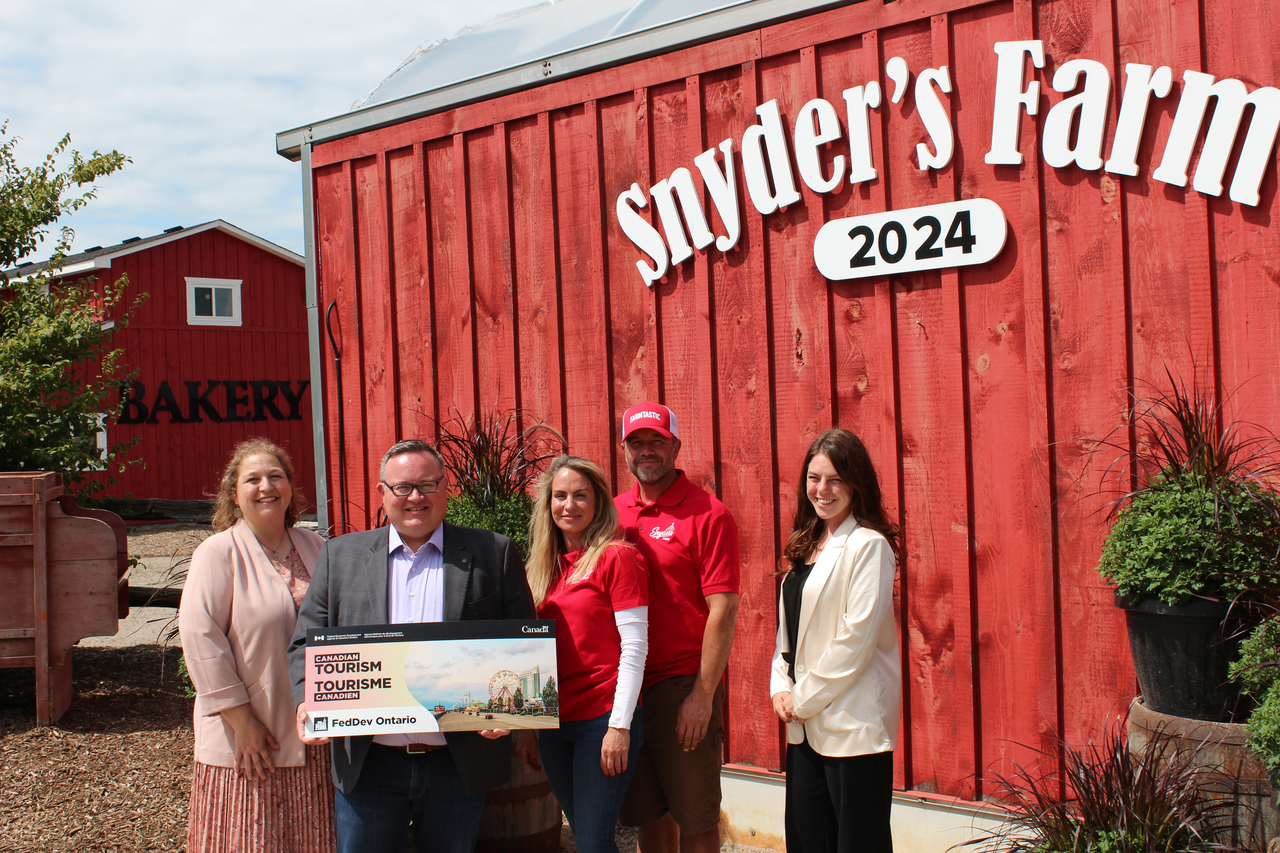 Funding announcement at Snyder's Family Farm 