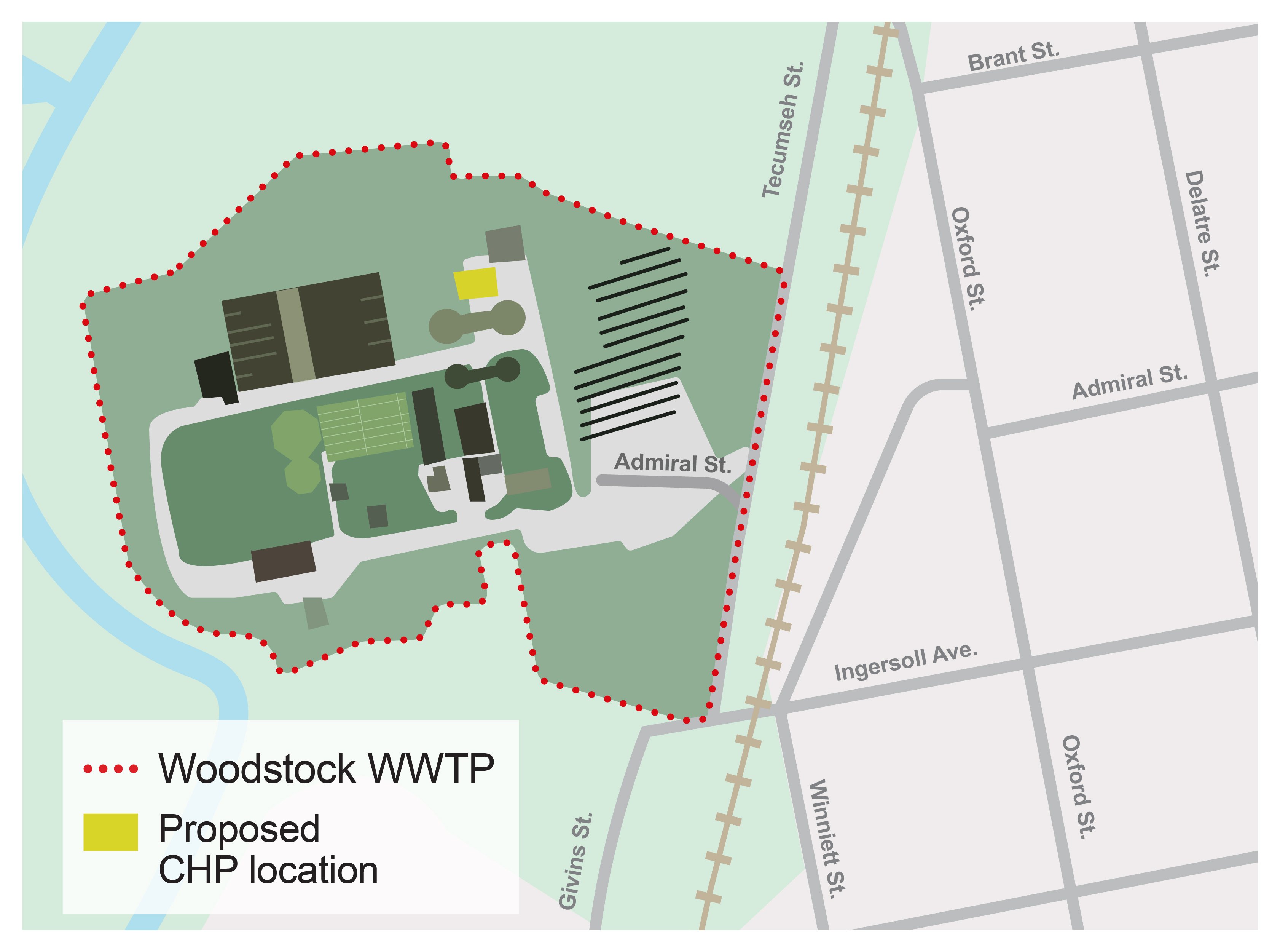 WWTP map of proposed biogas location