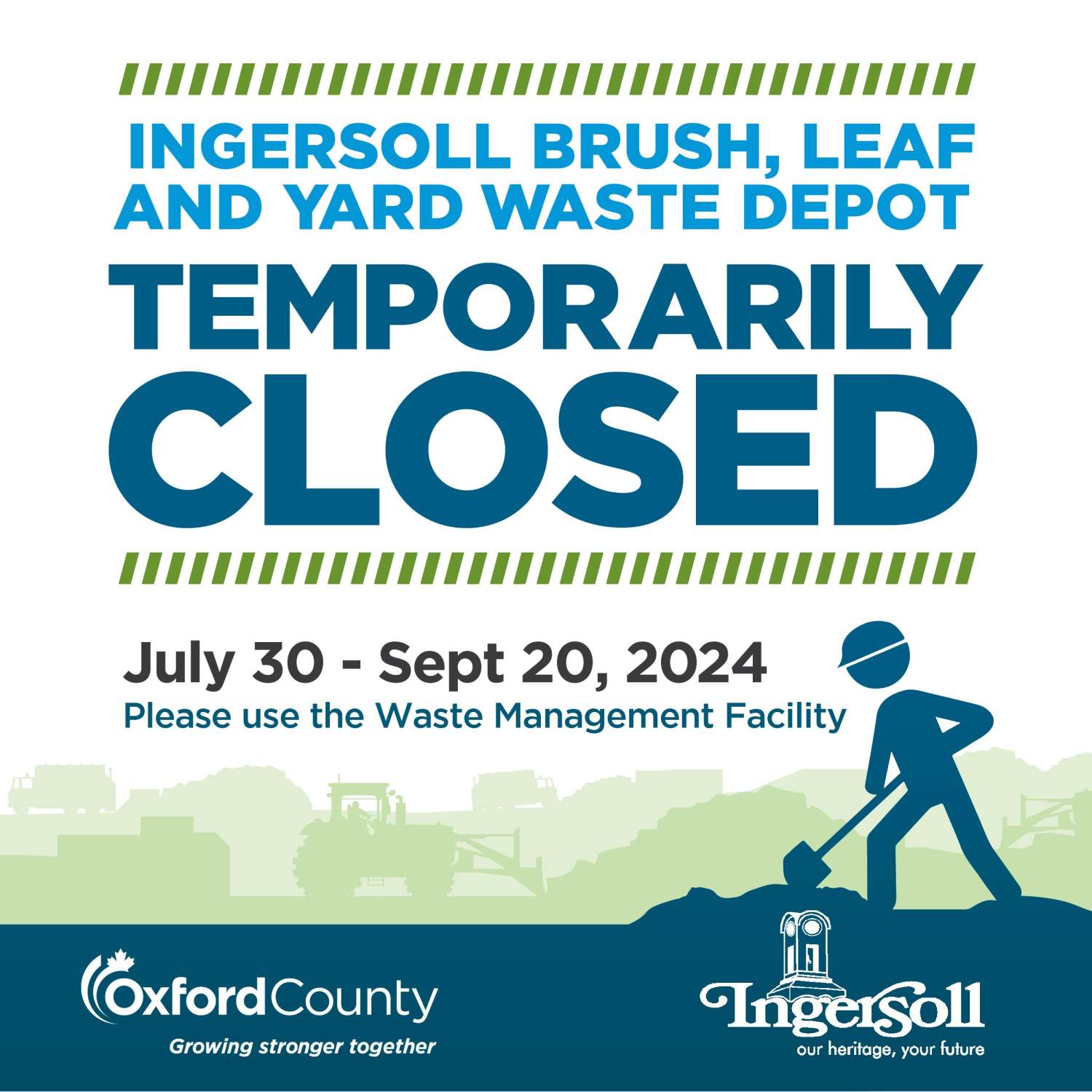 Ingersoll Brush, Leaf and Yard Waste Depot temporary closure graphic