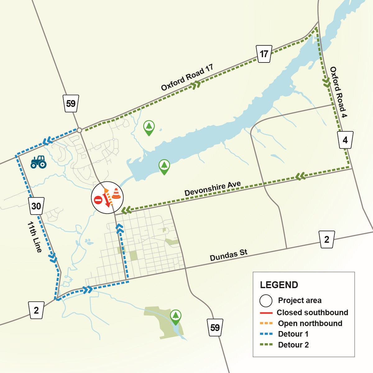 Detour map